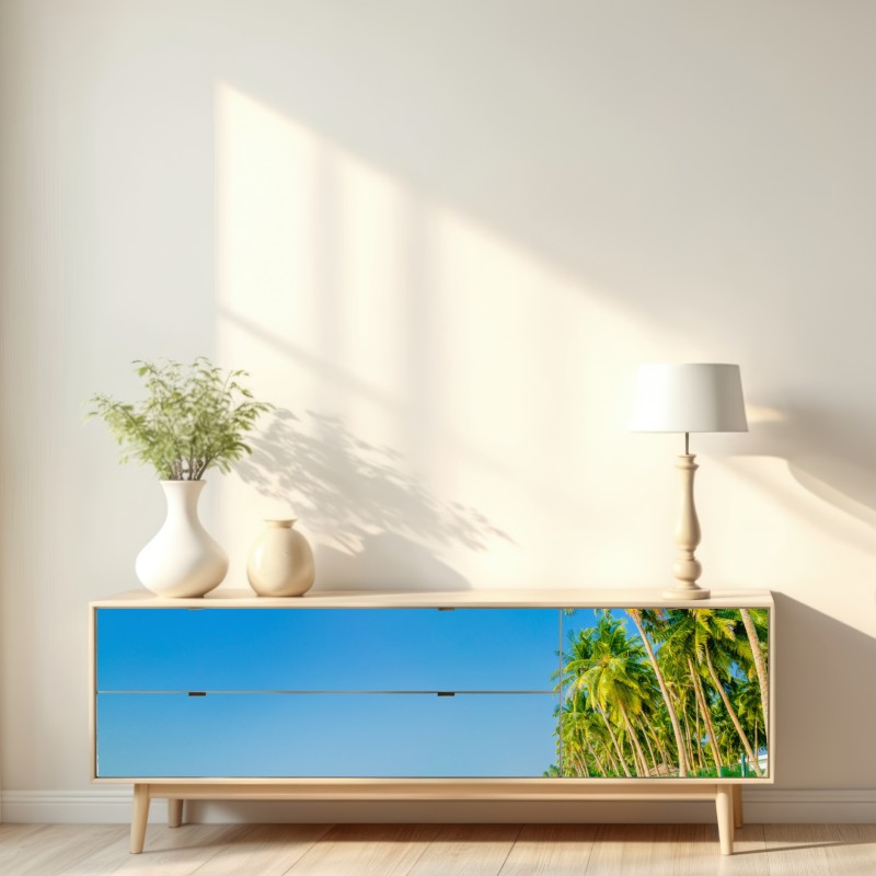 Repositionierbarer Aufkleber tropischer palmenstrand – Wallnifity® Repositionierbarer Aufkleber tropischer palmenstrand – Wallnifity®
