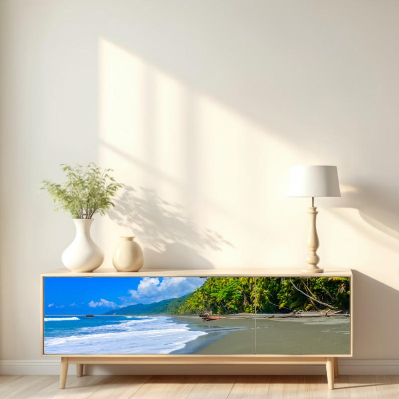 Repositionierbarer Aufkleber wilder strand bei Corcovado, Costa Rica – Wallnifity® Repositionierbarer Aufkleber wilder strand bei Corcovado, Costa Rica – Wallnifity®