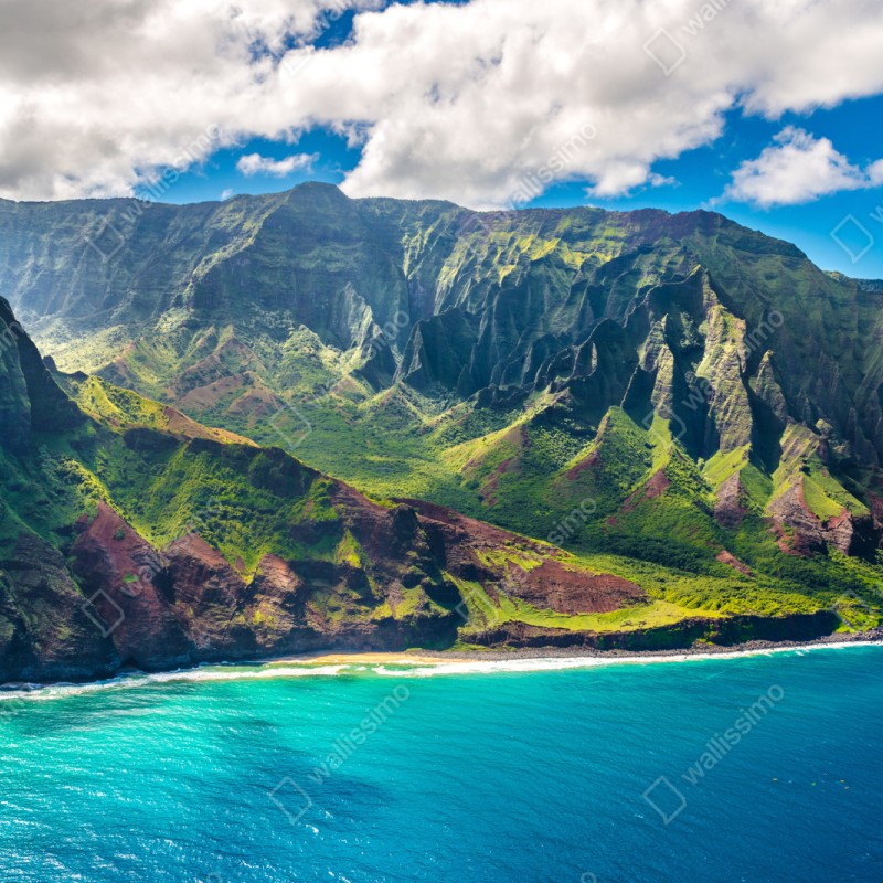 Repositionierbarer Aufkleber majestätische küstenlandschaft Hawaii – Wallnifity® Repositionierbarer Aufkleber majestätische küstenlandschaft Hawaii – Wallnifity®
