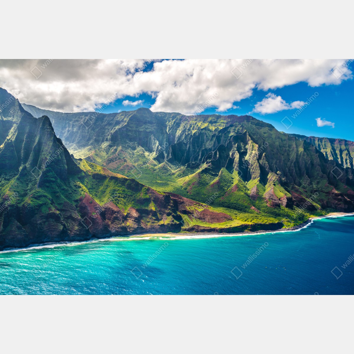 Repositionierbarer Aufkleber majestätische küstenlandschaft Hawaii – Wallnifity® Repositionierbarer Aufkleber majestätische küstenlandschaft Hawaii – Wallnifity®