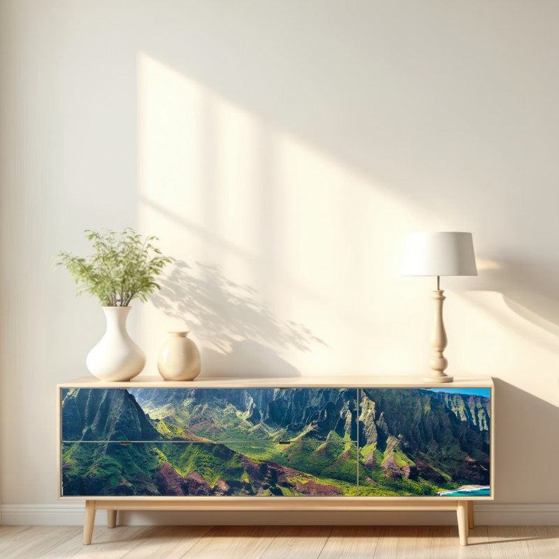 Repositionierbarer Aufkleber majestätische küstenlandschaft Hawaii – Wallnifity® Repositionierbarer Aufkleber majestätische küstenlandschaft Hawaii – Wallnifity®