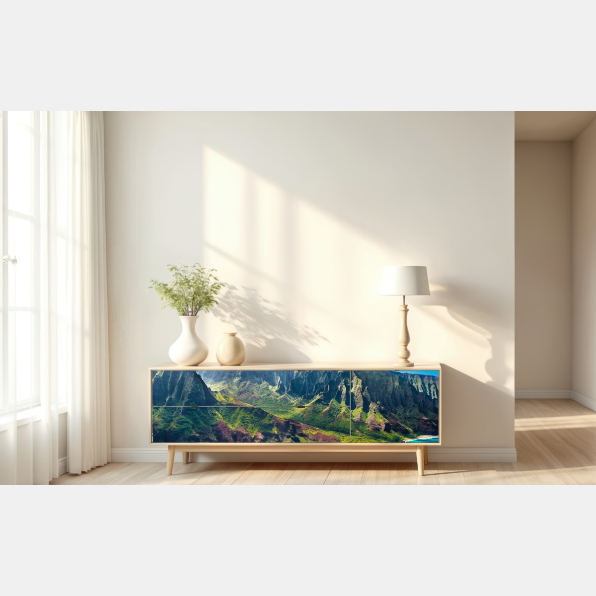 Repositionierbarer Aufkleber majestätische küstenlandschaft Hawaii – Wallnifity® Repositionierbarer Aufkleber majestätische küstenlandschaft Hawaii – Wallnifity®