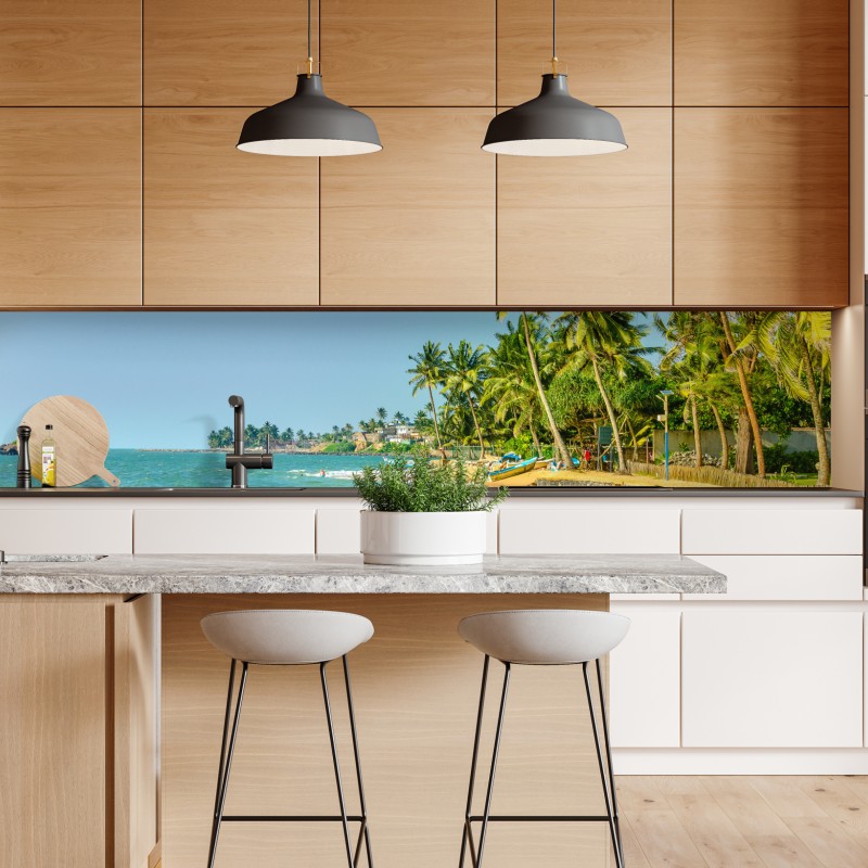 Repositionierbarer Aufkleber nebliger wald in monochrom – Wallnifity®