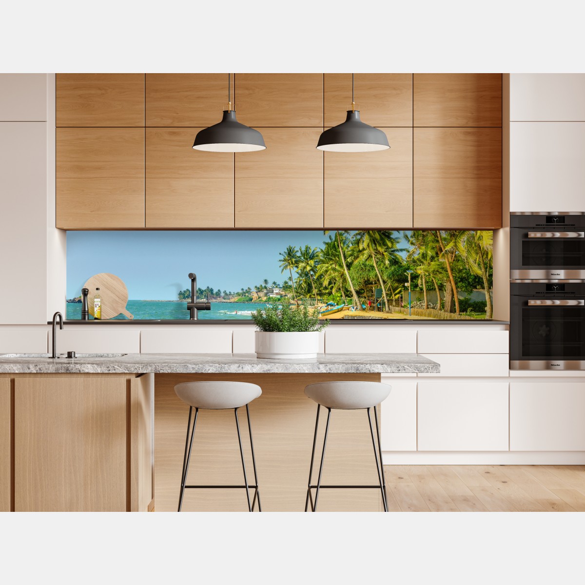 Repositionierbarer Aufkleber tropischer palmenstrand – Wallnifity® Repositionierbarer Aufkleber tropischer palmenstrand – Wallnifity®