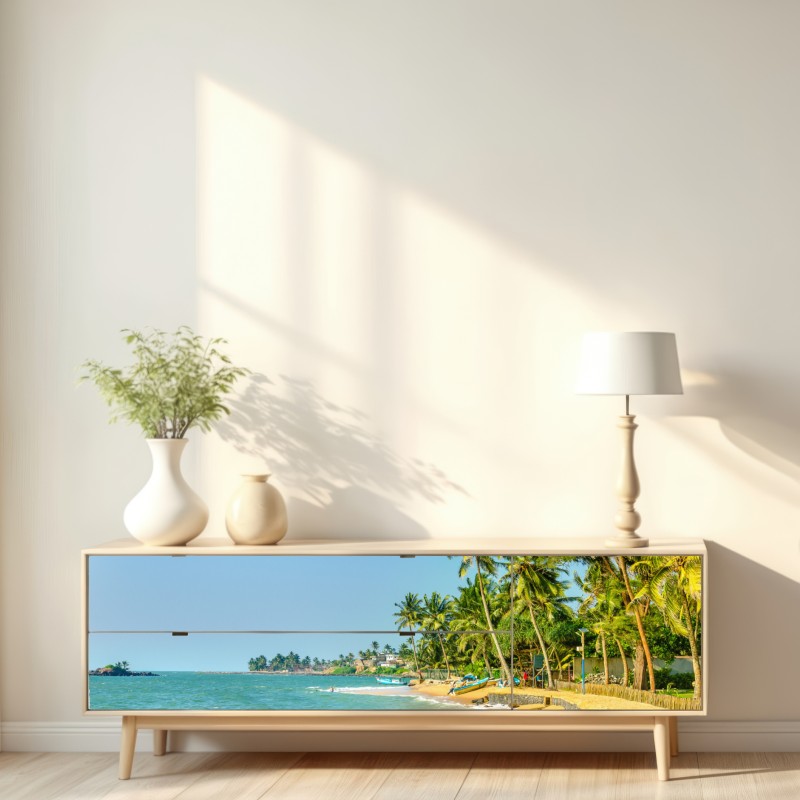 Repositionierbarer Aufkleber tropischer palmenstrand – Wallnifity® Repositionierbarer Aufkleber tropischer palmenstrand – Wallnifity®