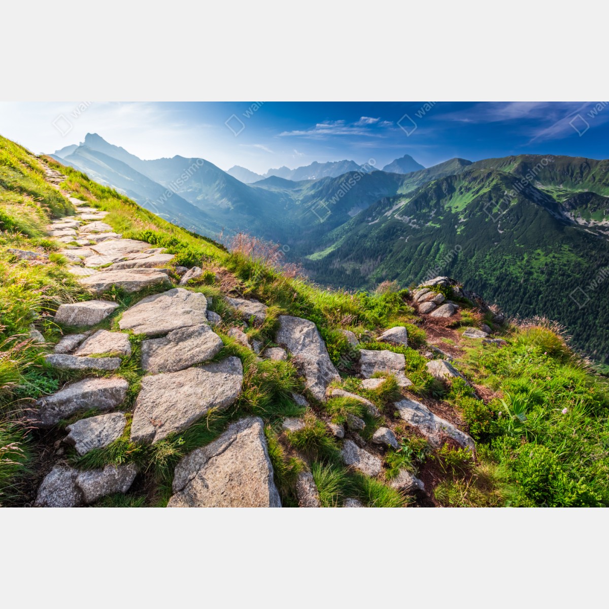 Repositionierbarer Aufkleber sonnenaufgang über dem Tatra-wanderweg – Wallnifity® Repositionierbarer Aufkleber sonnenaufgang über dem Tatra-wanderweg – Wallnifity®