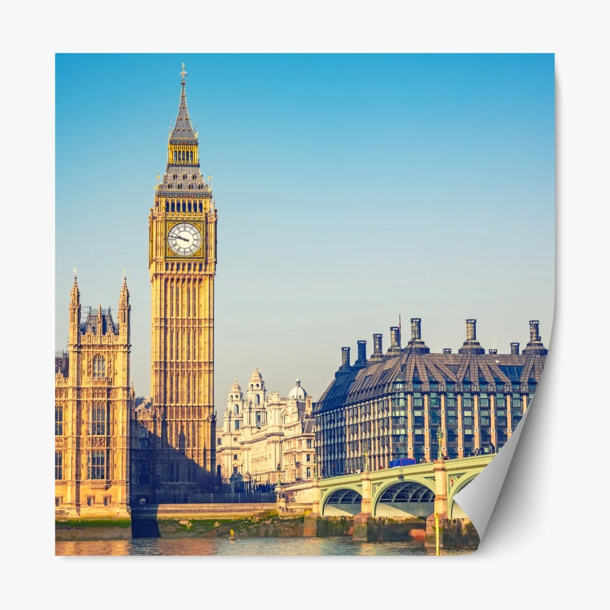 Repositionierbarer Aufkleber London mit Big Ben und Westminster Bridge – Wallnifity® Repositionierbarer Aufkleber London mit Big Ben und Westminster Bridge – Wallnifity®