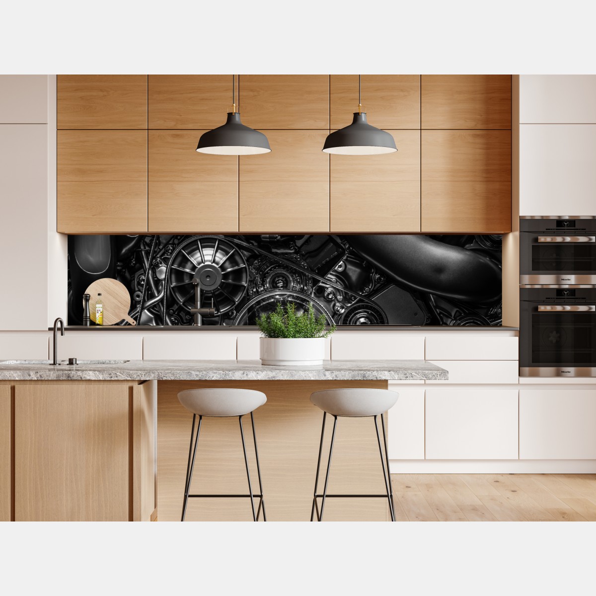 Repositionierbarer Aufkleber präzise motor-nahaufnahme im industrial-stil – Wallnifity® Repositionierbarer Aufkleber präzise motor-nahaufnahme im industrial-stil – Wallnifity®