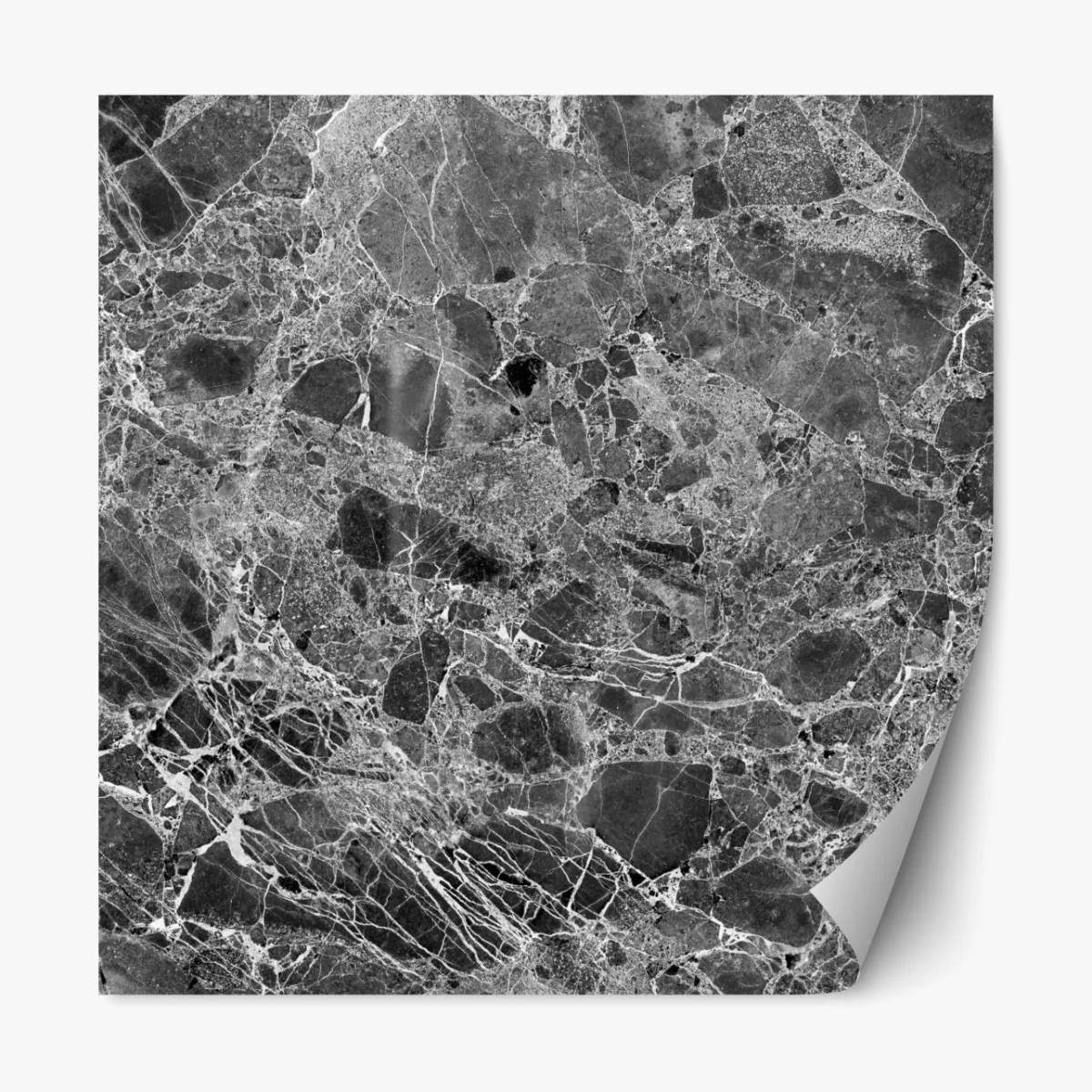 Repositionierbarer Aufkleber monochrome marmortextur – Wallnifity®