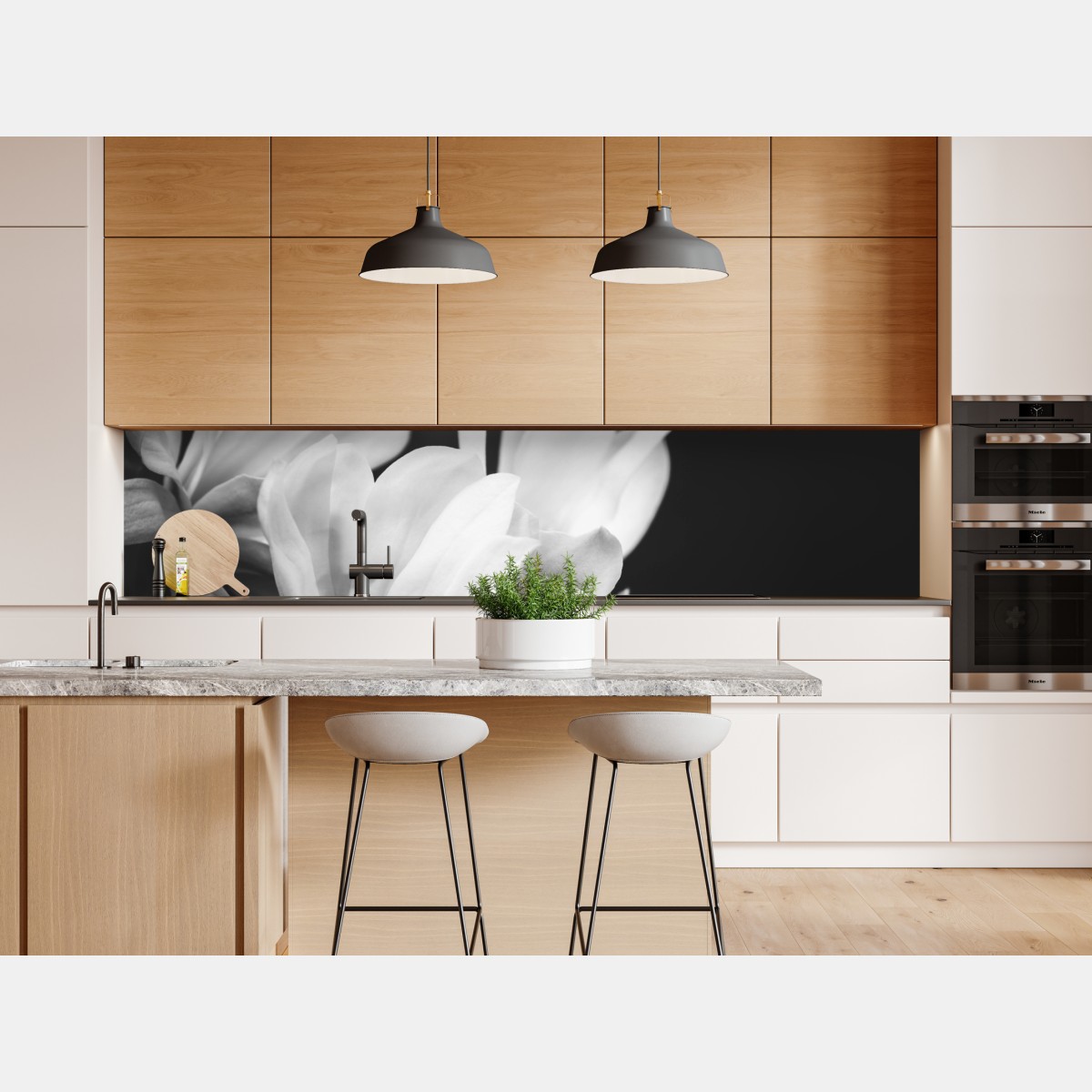 Repositionierbarer Aufkleber schwarzweiß magnolienblüte nahaufnahme – Wallnifity® Repositionierbarer Aufkleber schwarzweiß magnolienblüte nahaufnahme – Wallnifity®