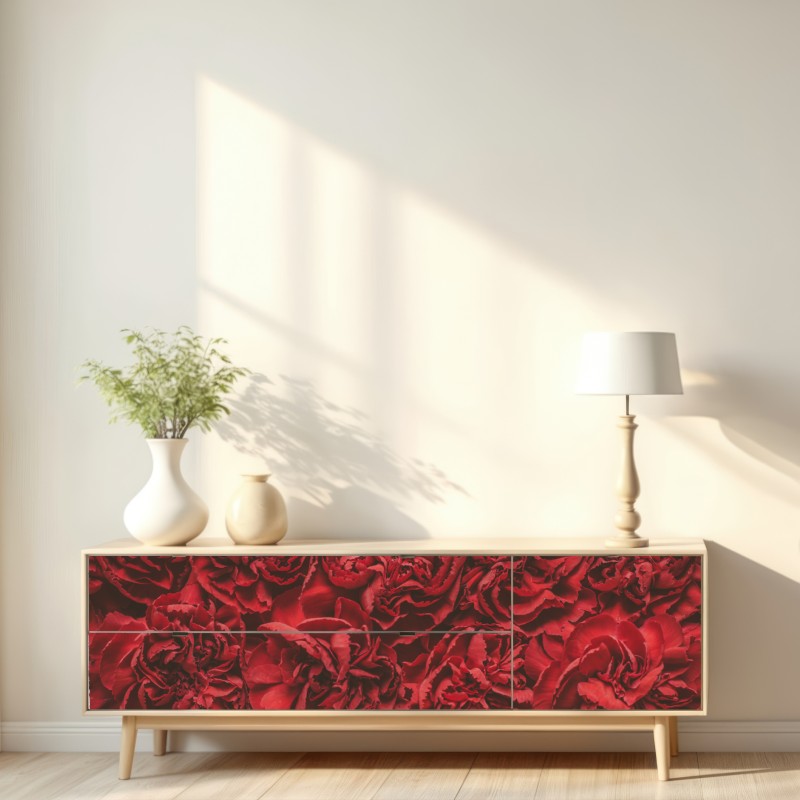Repositionierbarer Aufkleber vintage rote nelken blumenmuster – Wallnifity® Repositionierbarer Aufkleber vintage rote nelken blumenmuster – Wallnifity®