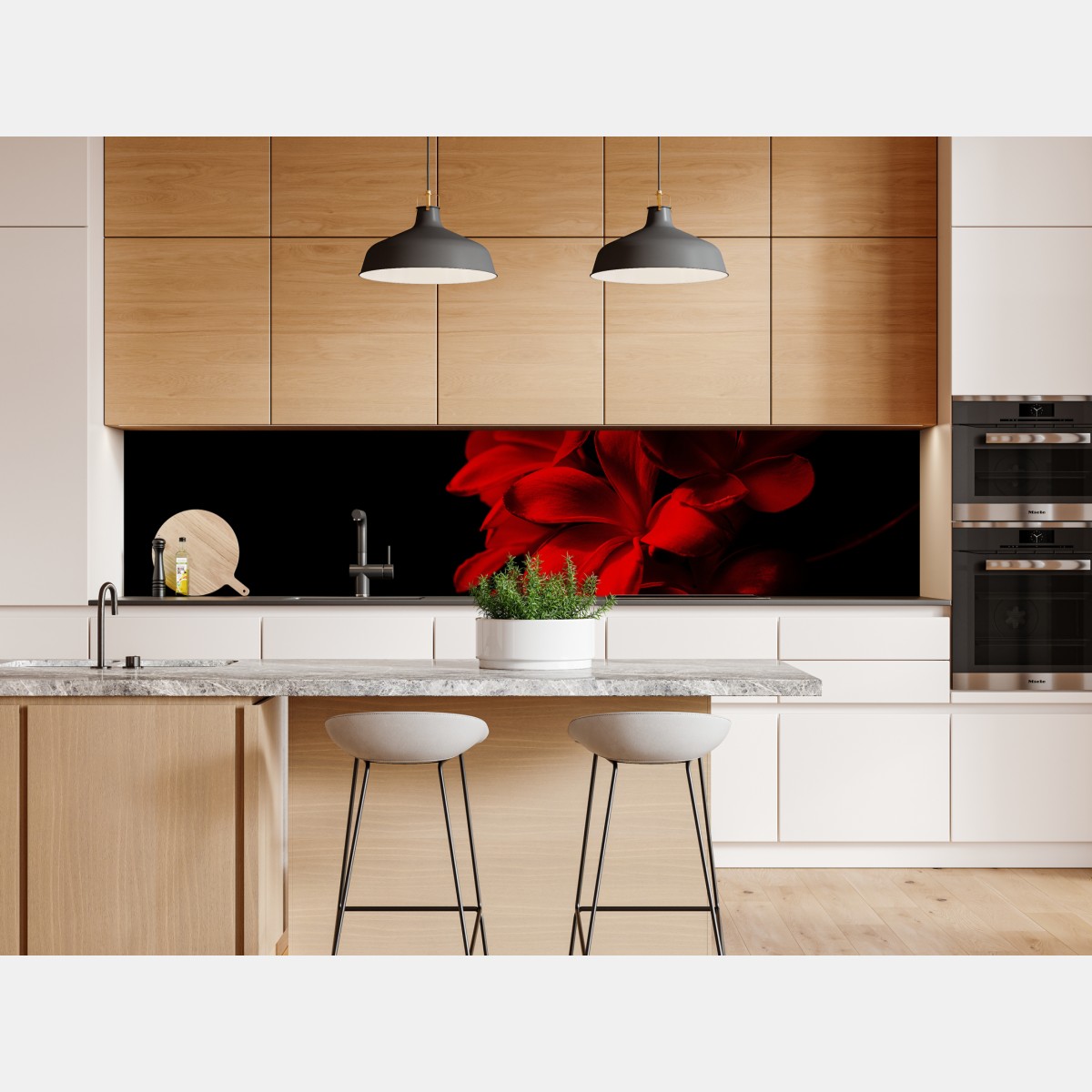 Repositionierbarer Aufkleber rote plumeria auf schwarzem hintergrund – Wallnifity® Repositionierbarer Aufkleber rote plumeria auf schwarzem hintergrund – Wallnifity®