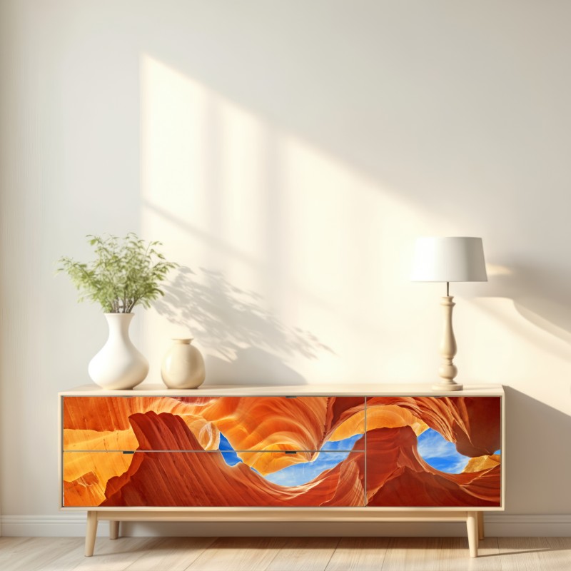 Repositionierbarer Aufkleber Antelope Canyon geschwungene sandsteinformationen – Wallnifity® Repositionierbarer Aufkleber Antelope Canyon geschwungene sandsteinformationen – Wallnifity®