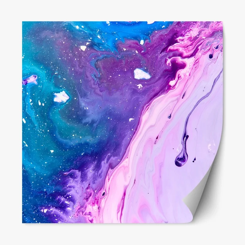 Repositionierbarer Aufkleber lebendige blau-violette abstrakte acrylmalerei – Wallnifity® Repositionierbarer Aufkleber lebendige blau-violette abstrakte acrylmalerei – Wallnifity®
