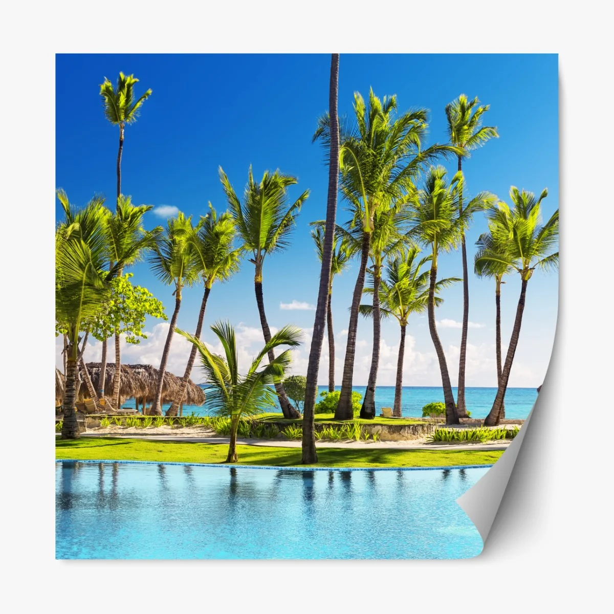 Repositionierbarer Aufkleber tropisches strandparadies in Punta Cana – Wallnifity® Repositionierbarer Aufkleber tropisches strandparadies in Punta Cana – Wallnifity®