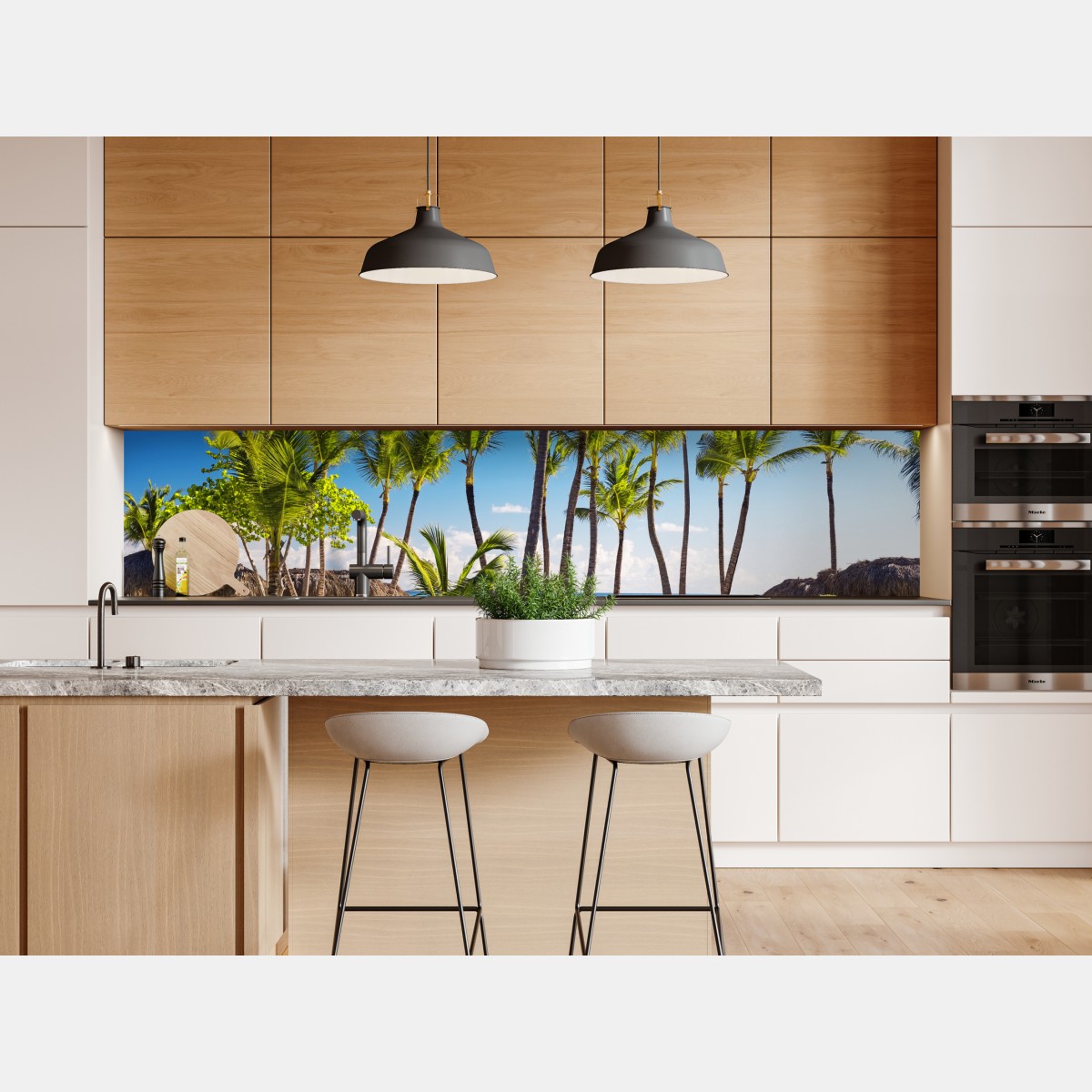 Repositionierbarer Aufkleber tropisches strandparadies in Punta Cana – Wallnifity® Repositionierbarer Aufkleber tropisches strandparadies in Punta Cana – Wallnifity®