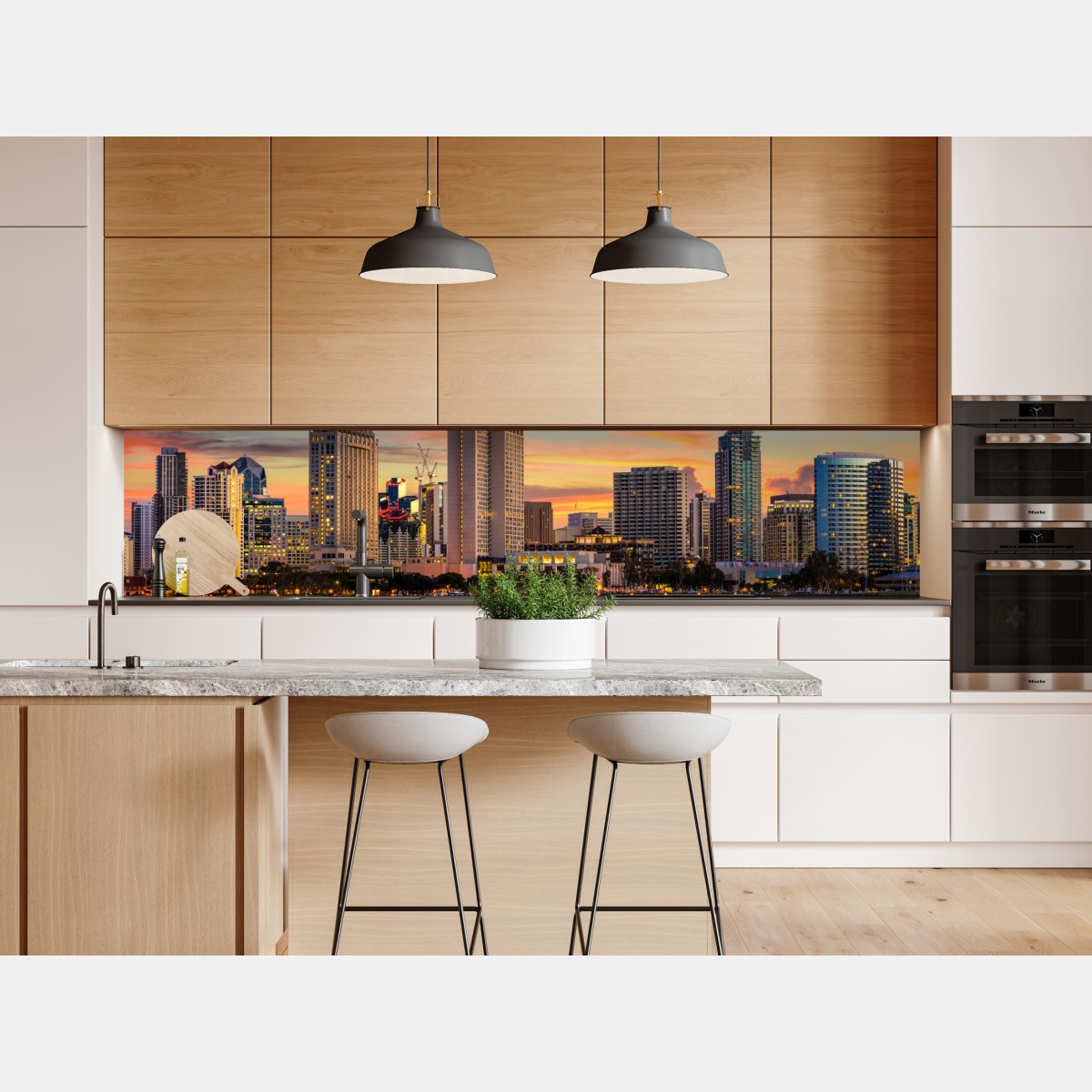 Repositionierbarer Aufkleber San Diego skyline bei sonnenuntergang – Wallnifity® Repositionierbarer Aufkleber San Diego skyline bei sonnenuntergang – Wallnifity®