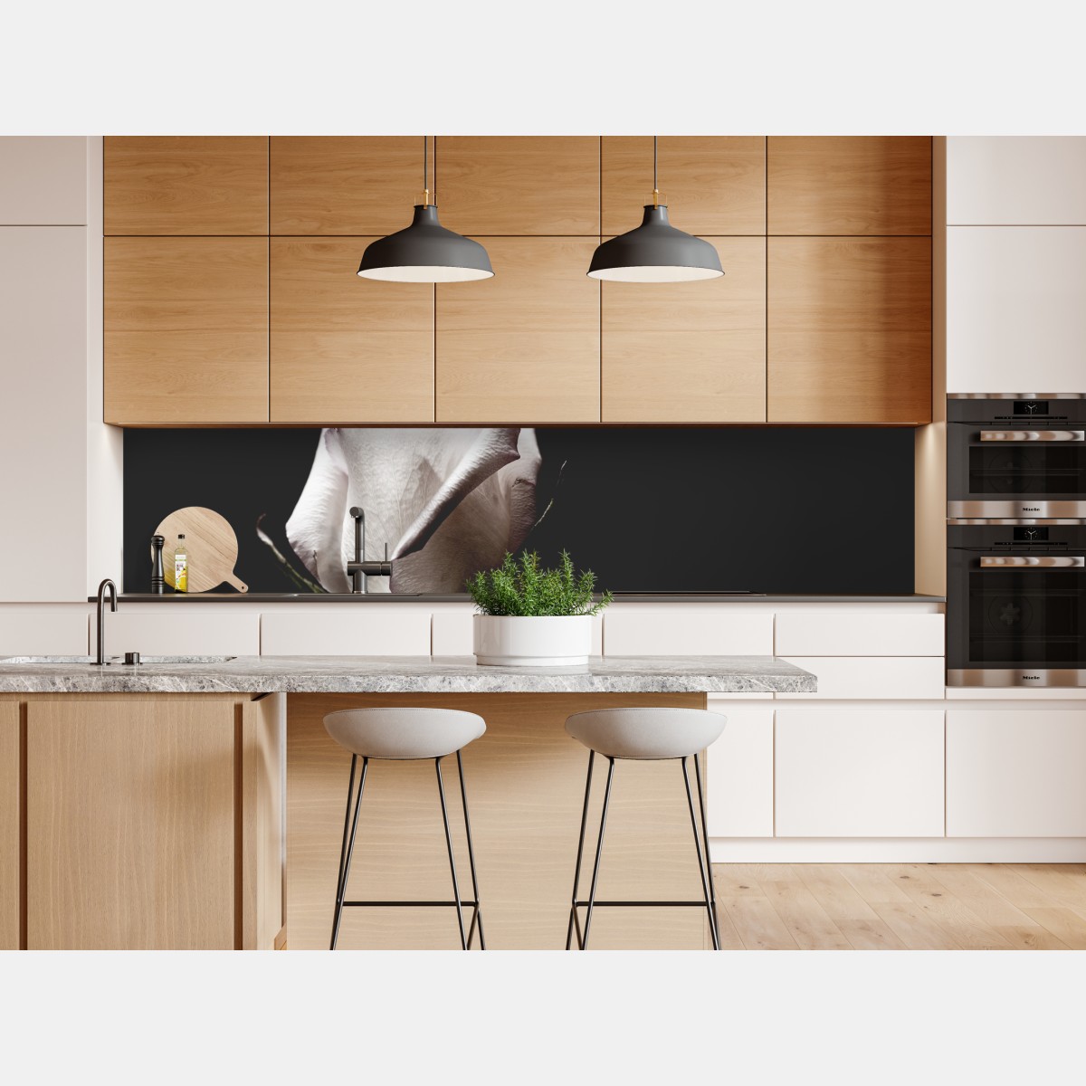 Repositionierbarer Aufkleber weiße rose vor schwarzem hintergrund – Wallnifity® Repositionierbarer Aufkleber weiße rose vor schwarzem hintergrund – Wallnifity®