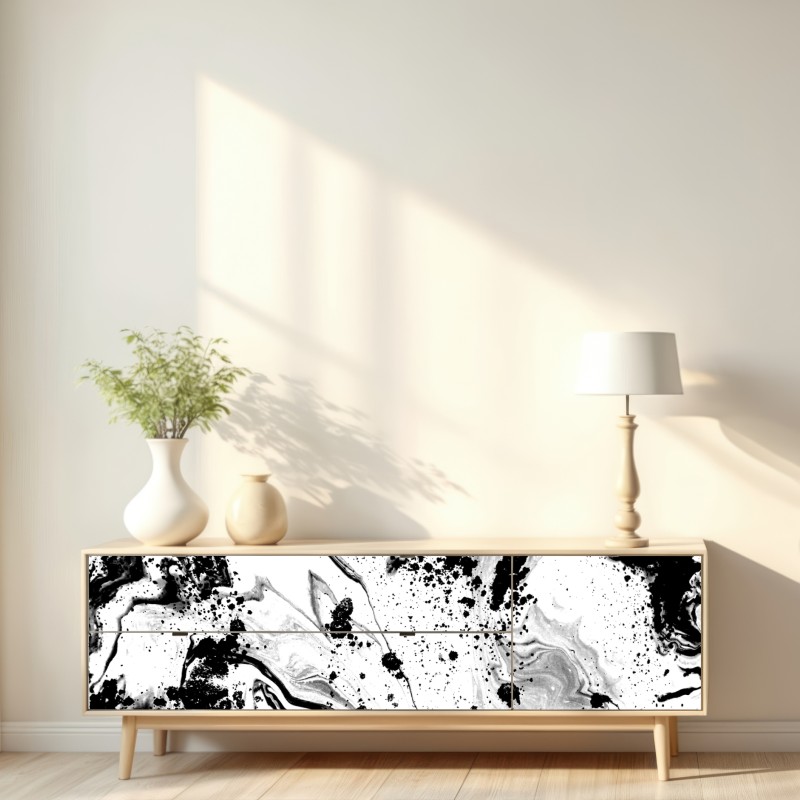 Repositionierbarer Aufkleber monochromes marmormuster abstrakt – Wallnifity® Repositionierbarer Aufkleber monochromes marmormuster abstrakt – Wallnifity®