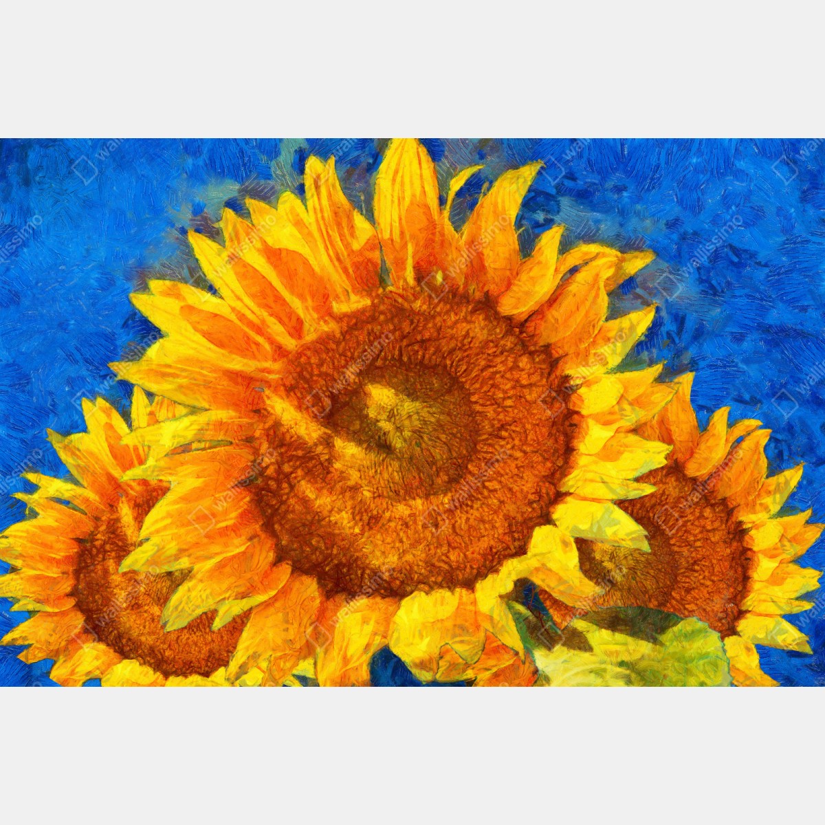 Repositionierbarer Aufkleber lebendige sonnenblumen im stil von Van Gogh – Wallnifity® Repositionierbarer Aufkleber lebendige sonnenblumen im stil von Van Gogh – Wallnifity®