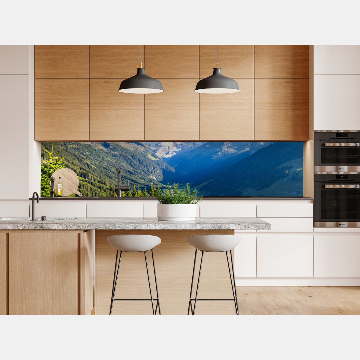 Repositionierbarer Aufkleber ruhiges tal mit alpensee – Wallnifity® Repositionierbarer Aufkleber ruhiges tal mit alpensee – Wallnifity®