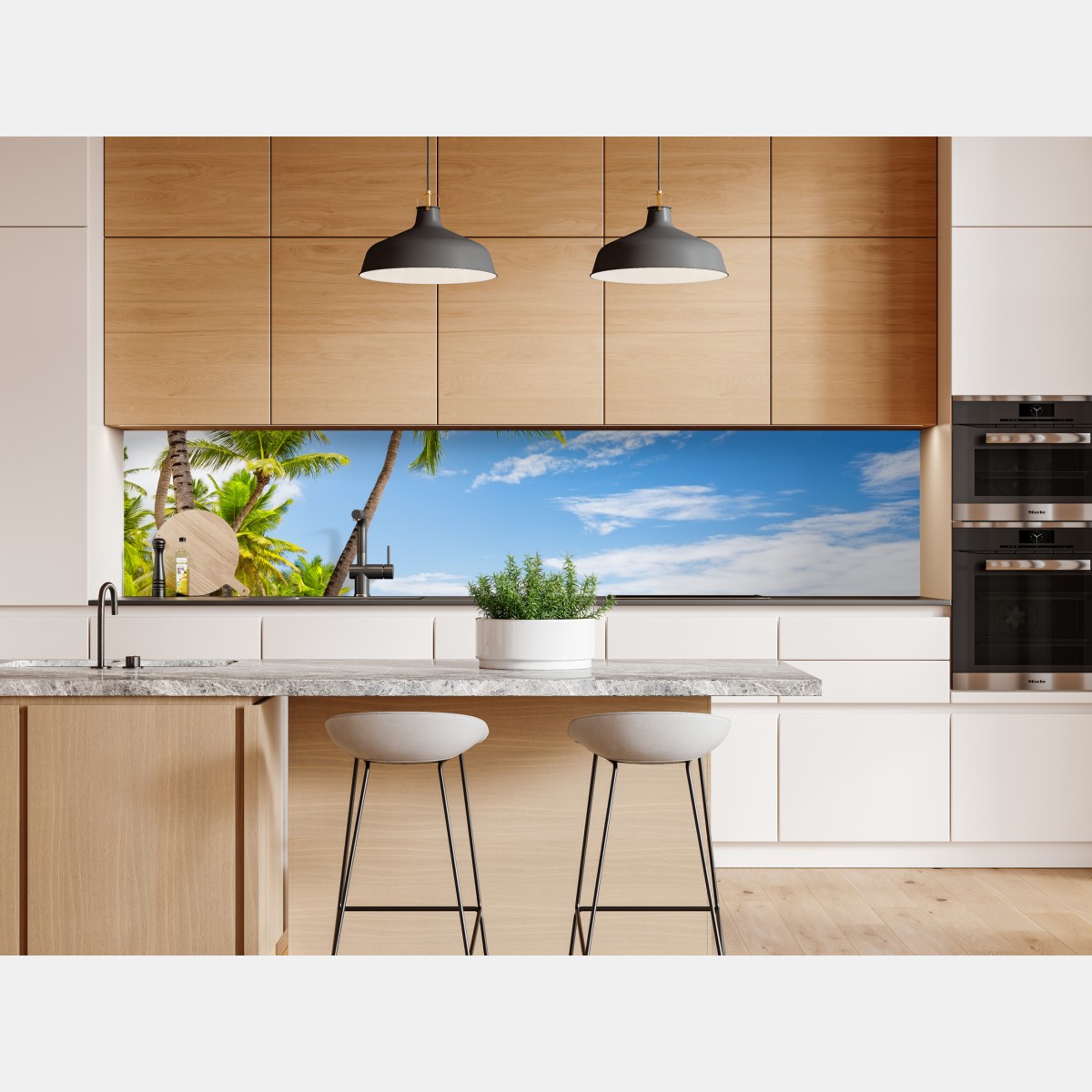 Repositionierbarer Aufkleber palmenstrand in Punta Cana – Wallnifity® Repositionierbarer Aufkleber palmenstrand in Punta Cana – Wallnifity®