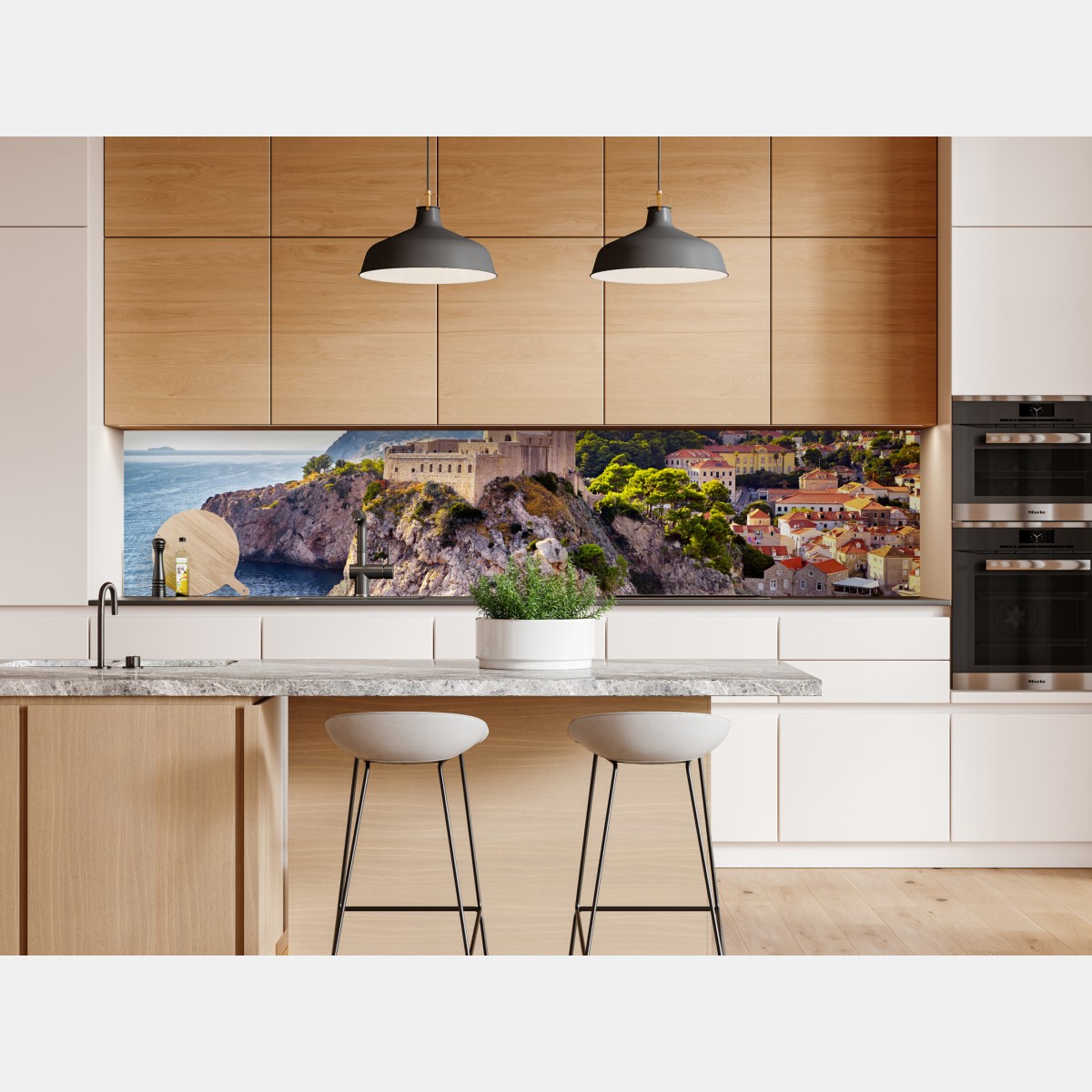 Repositionierbarer Aufkleber Dubrovnik küstenfestung auf felsigen klippen – Wallnifity® Repositionierbarer Aufkleber Dubrovnik küstenfestung auf felsigen klippen – Wallnifity®