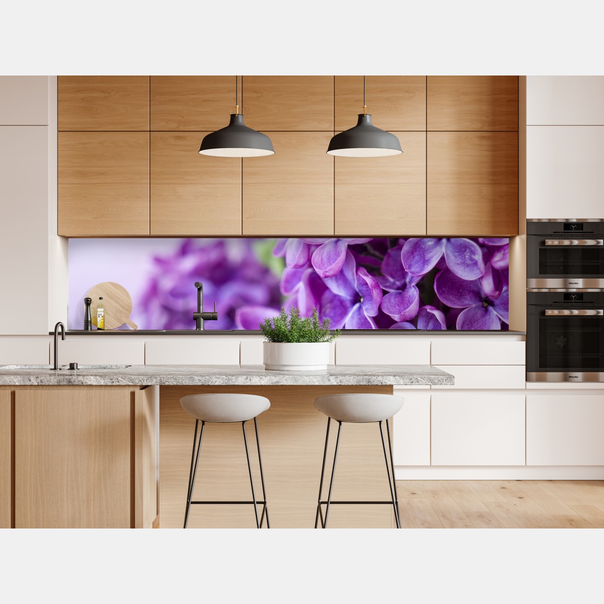 Repositionierbarer Aufkleber lila fliederblüten nahaufnahme – Wallnifity® Repositionierbarer Aufkleber lila fliederblüten nahaufnahme – Wallnifity®