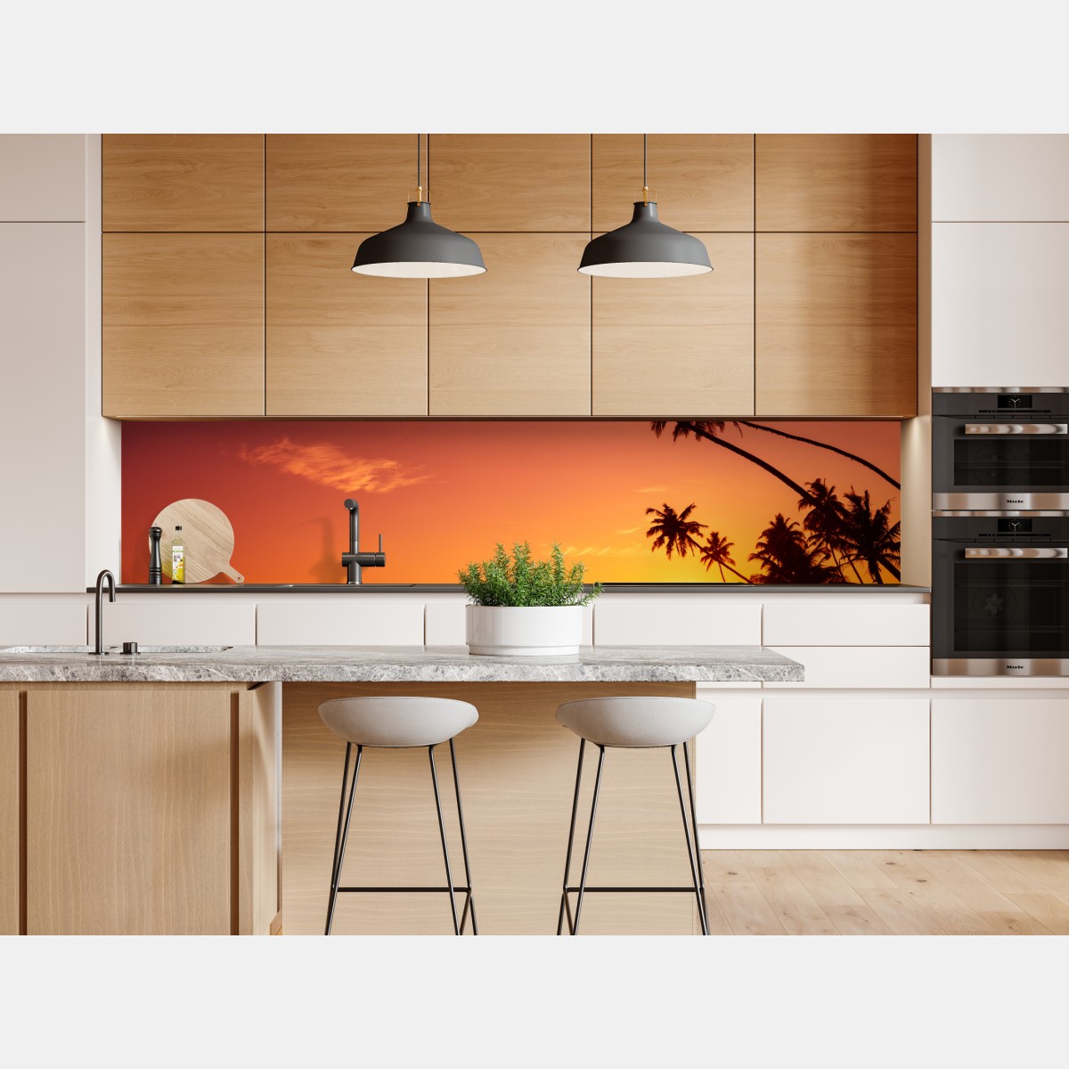 Repositionierbarer Aufkleber tropischer sonnenuntergang am strand – Wallnifity® Repositionierbarer Aufkleber tropischer sonnenuntergang am strand – Wallnifity®