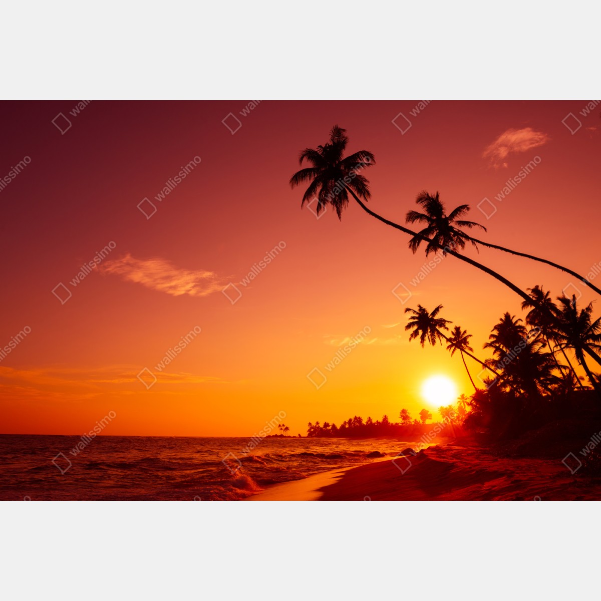 Repositionierbarer Aufkleber tropischer sonnenuntergang am strand – Wallnifity® Repositionierbarer Aufkleber tropischer sonnenuntergang am strand – Wallnifity®