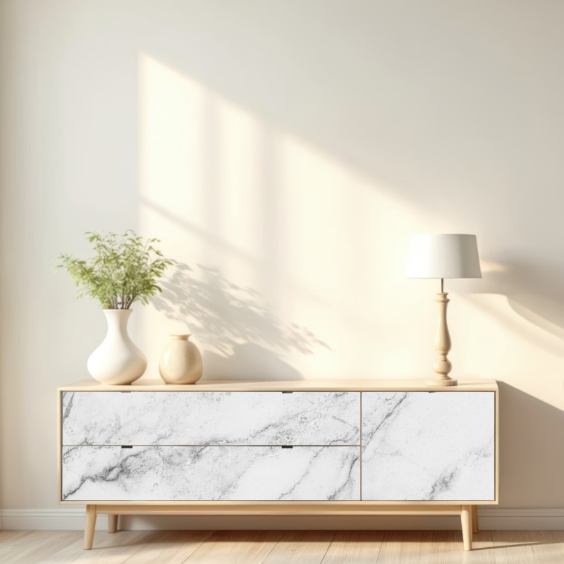 Repositionierbarer Aufkleber weiße marmortextur mit grauen adern – Wallnifity® Repositionierbarer Aufkleber weiße marmortextur mit grauen adern – Wallnifity®