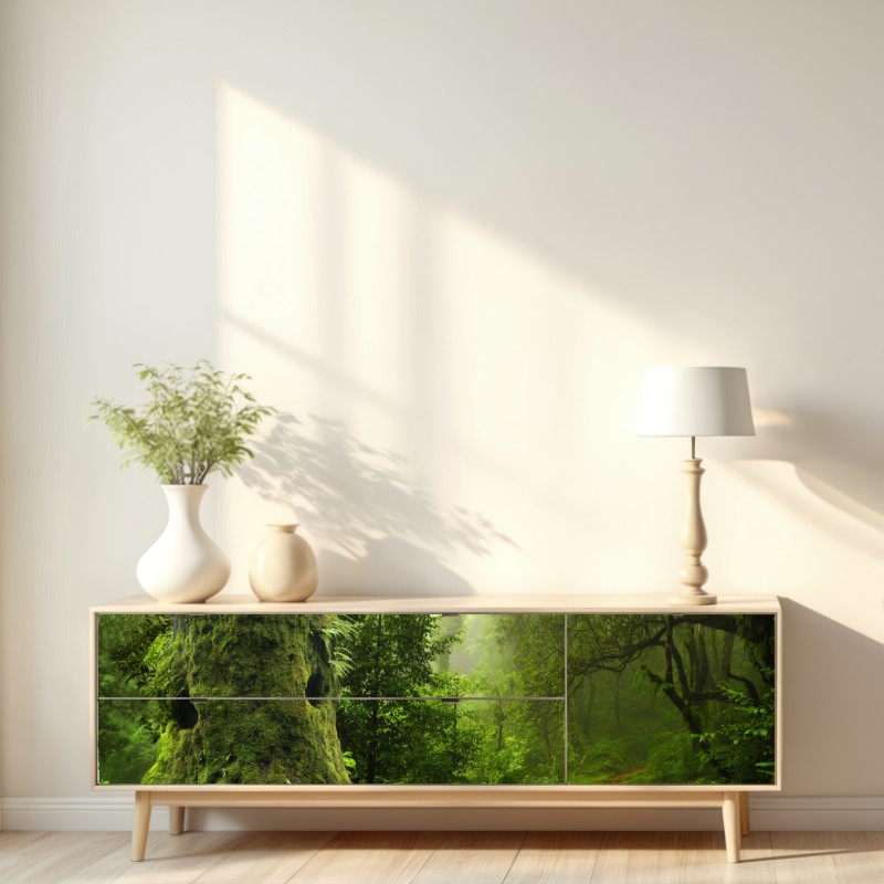 Repositionierbarer Aufkleber moosiger alter waldpfad – Wallnifity® Repositionierbarer Aufkleber moosiger alter waldpfad – Wallnifity®