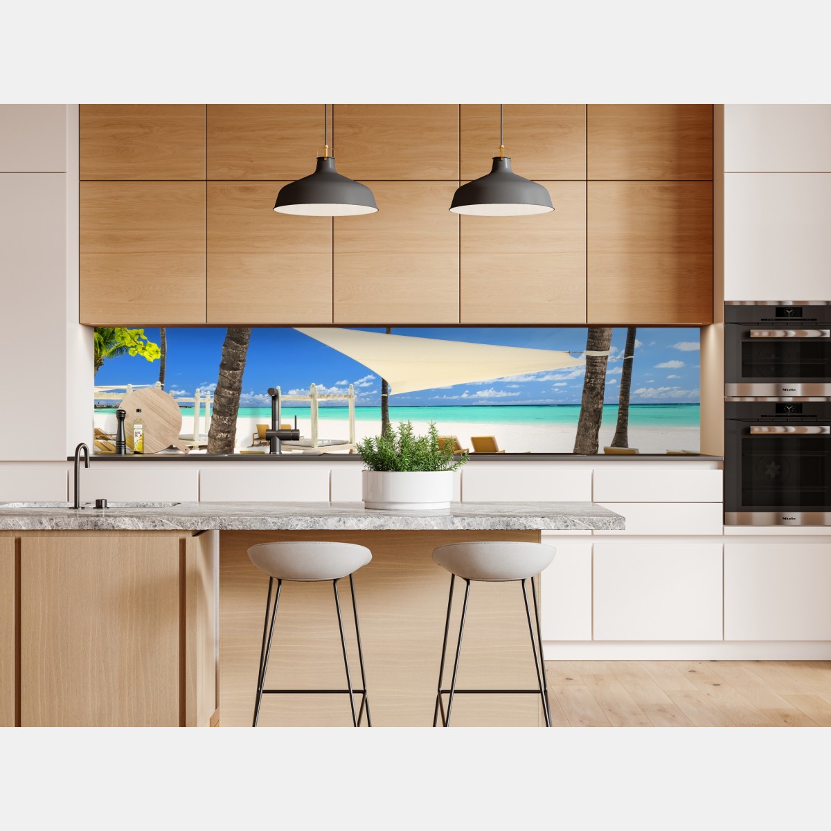 Repositionierbarer Aufkleber ruhiger strand in Cap Cana, Dominikanische Republik – Wallnifity® Repositionierbarer Aufkleber ruhiger strand in Cap Cana, Dominikanische Republik – Wallnifity®