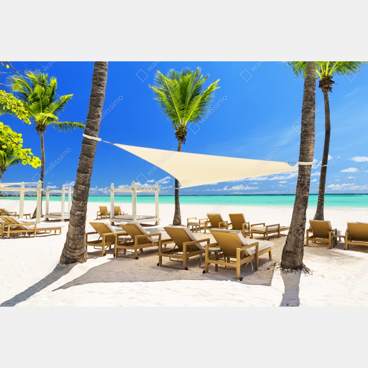 Repositionierbarer Aufkleber ruhiger strand in Cap Cana, Dominikanische Republik – Wallnifity® Repositionierbarer Aufkleber ruhiger strand in Cap Cana, Dominikanische Republik – Wallnifity®