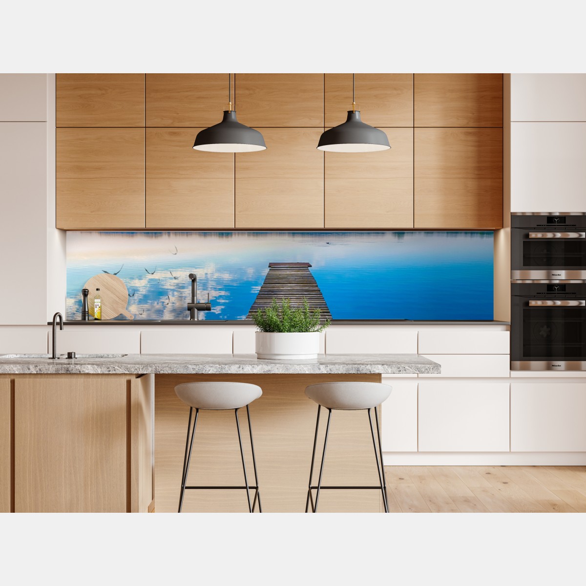 Repositionierbarer Aufkleber ruhiger steg am See Selment Wielki, Masuren – Wallnifity® Repositionierbarer Aufkleber ruhiger steg am See Selment Wielki, Masuren – Wallnifity®