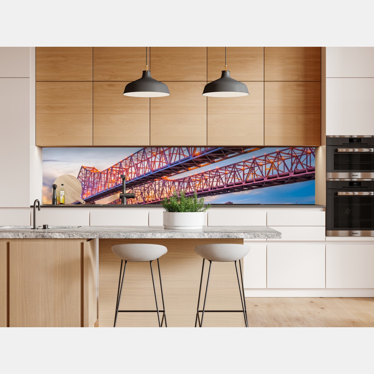 Repositionierbarer Aufkleber Crescent City Connection brücke bei sonnenuntergang, New Orleans – Wallnifity® Repositionierbarer Aufkleber Crescent City Connection brücke bei sonnenuntergang, New Orleans – Wallnifity®