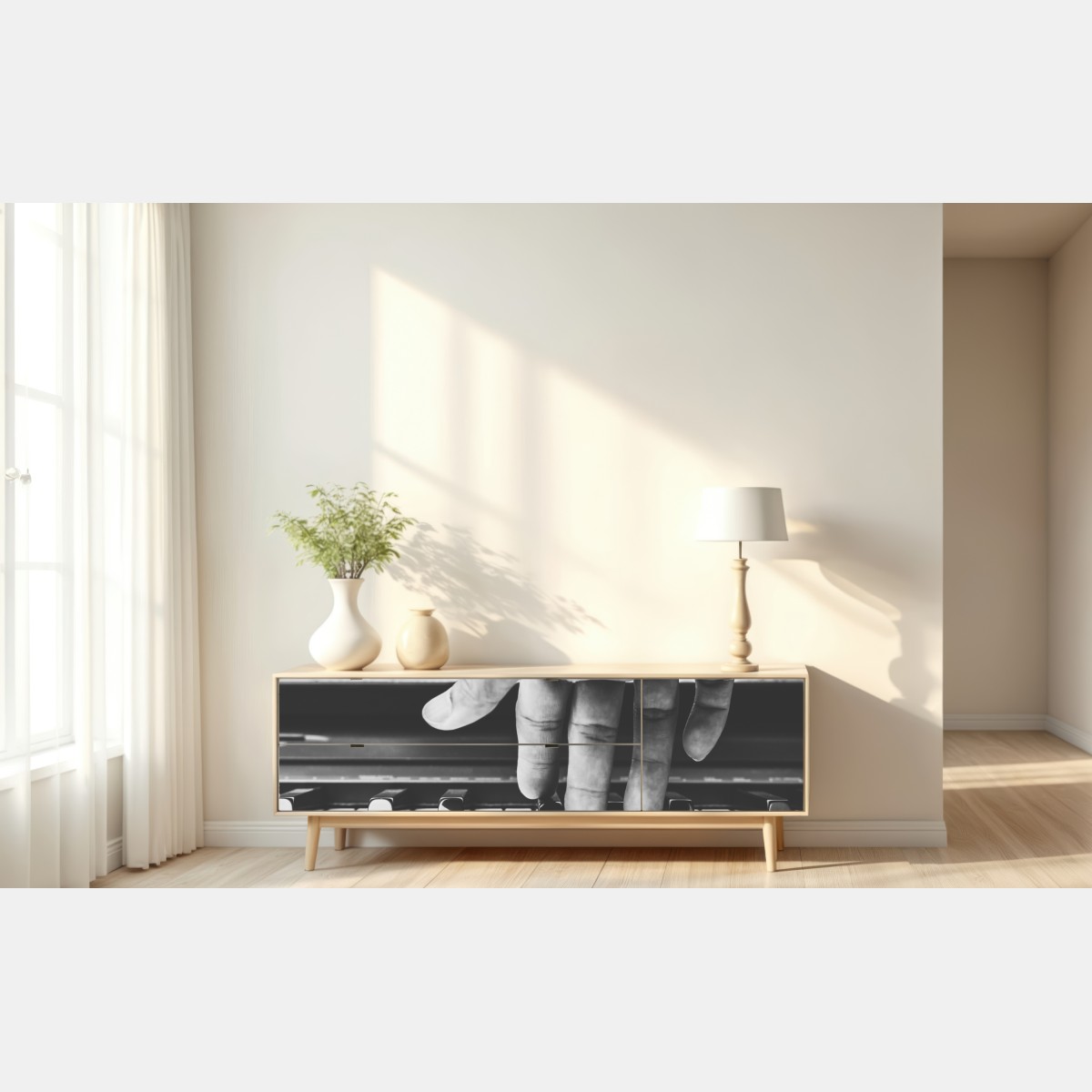 Repositionierbarer Aufkleber hand auf klaviertasten – Wallnifity® Repositionierbarer Aufkleber hand auf klaviertasten – Wallnifity®
