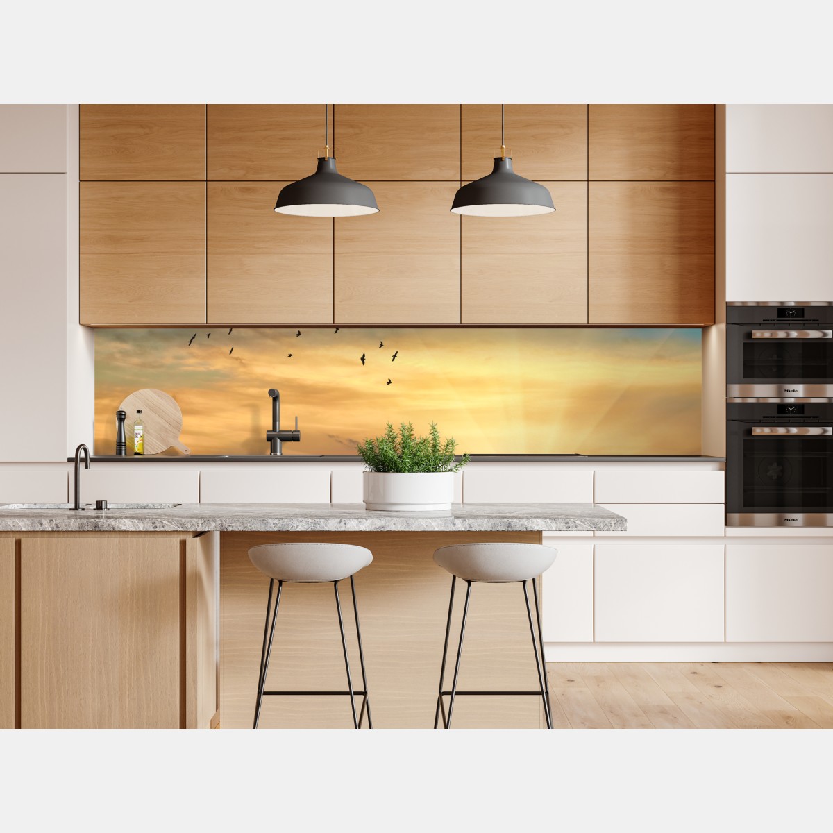 Repositionierbarer Aufkleber goldener sonnenaufgang über den wolken – Wallnifity® Repositionierbarer Aufkleber goldener sonnenaufgang über den wolken – Wallnifity®