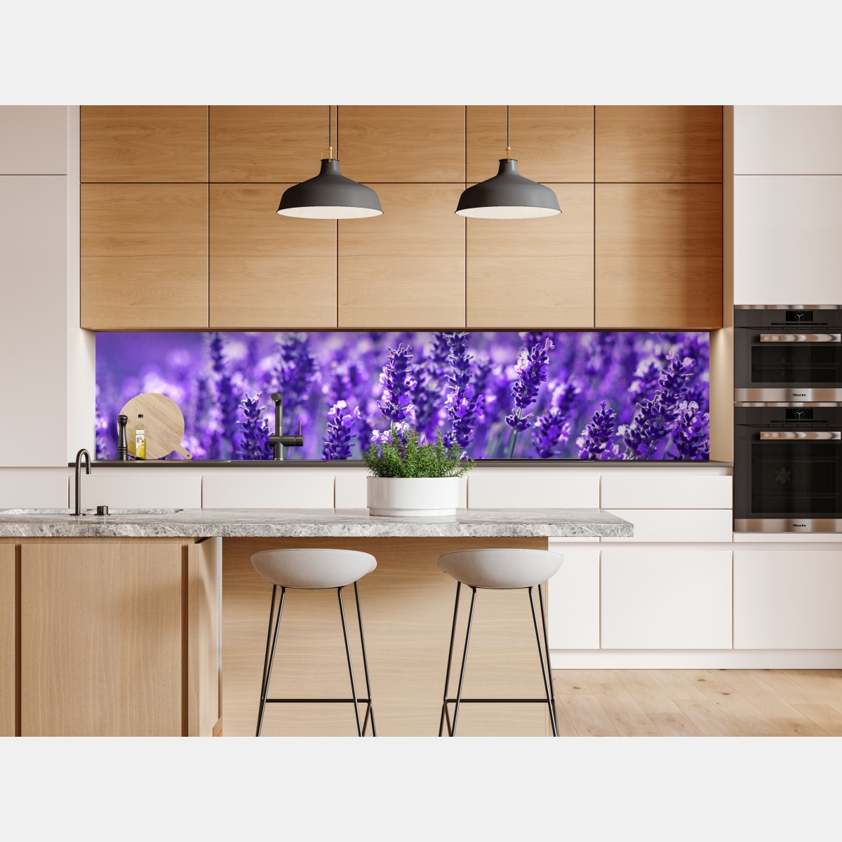 Repositionierbarer Aufkleber lavendelfeld nahaufnahme – Wallnifity® Repositionierbarer Aufkleber lavendelfeld nahaufnahme – Wallnifity®