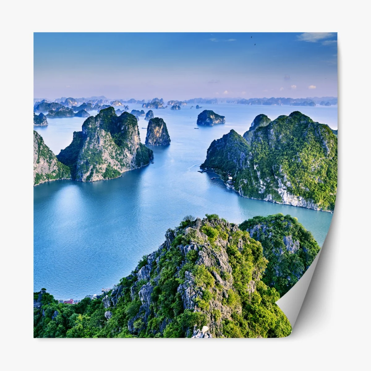 Repositionierbarer Aufkleber Halong-Bucht panorama der kalksteininseln – Wallnifity® Repositionierbarer Aufkleber Halong-Bucht panorama der kalksteininseln – Wallnifity®