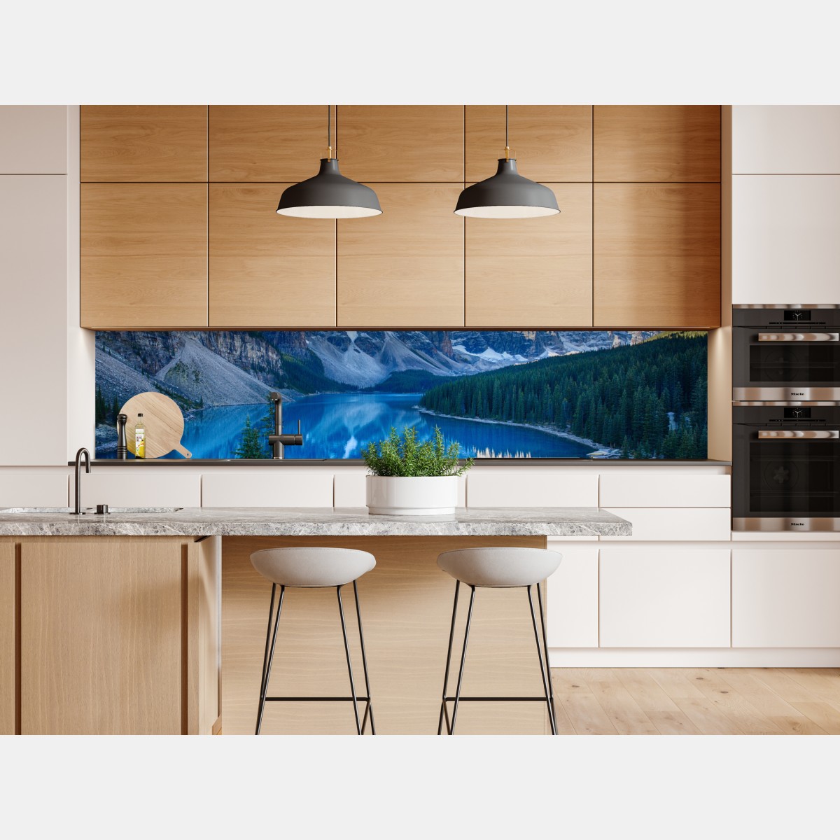 Repositionierbarer Aufkleber ruhiger bergsee mit spiegelung – Wallnifity® Repositionierbarer Aufkleber ruhiger bergsee mit spiegelung – Wallnifity®