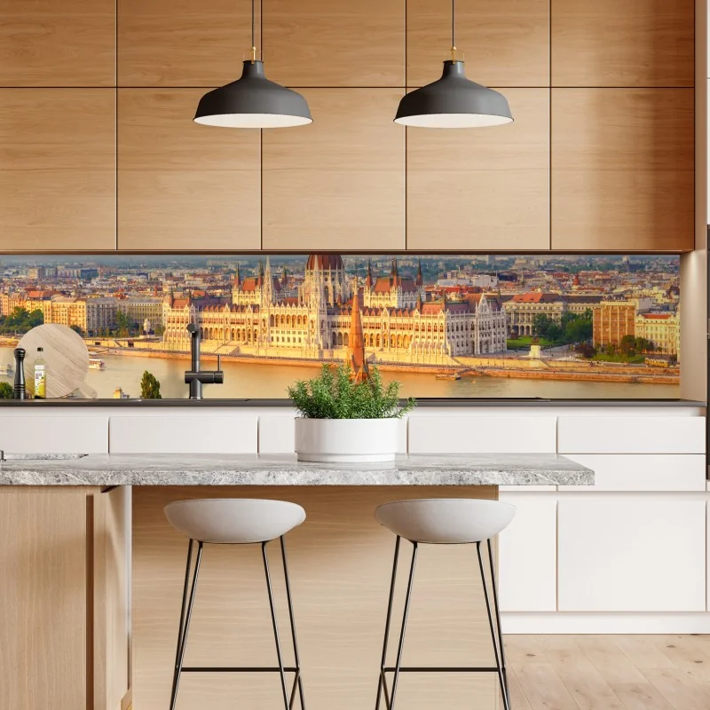 Repositionierbarer Aufkleber St. Louis skyline bei dämmerung – Wallnifity®