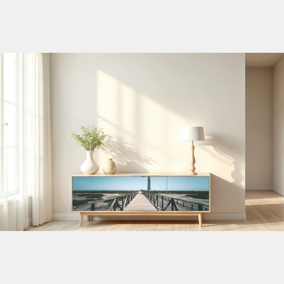Repositionierbarer Aufkleber leuchtturm am ende des stegs – Wallnifity® Repositionierbarer Aufkleber leuchtturm am ende des stegs – Wallnifity®