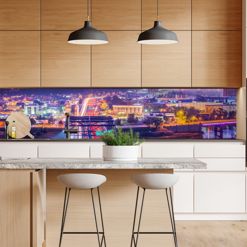 Repositionierbarer Aufkleber goldene sonne über geometrischem block – Wallnifity®
