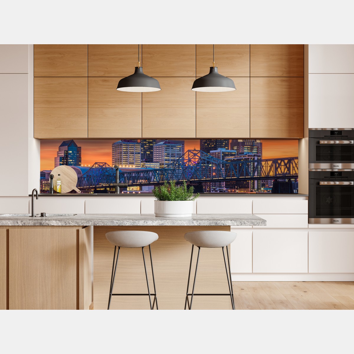 Repositionierbarer Aufkleber Louisville skyline bei sonnenuntergang – Wallnifity® Repositionierbarer Aufkleber Louisville skyline bei sonnenuntergang – Wallnifity®