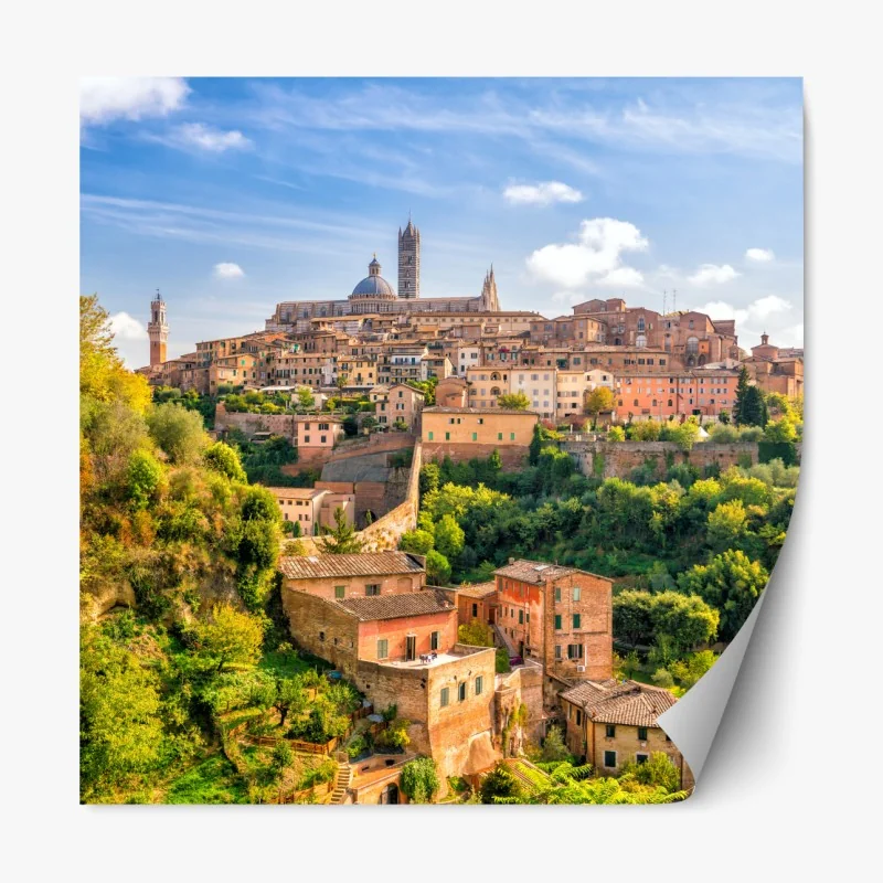 Repositionierbarer Aufkleber Siena stadtpanorama, Italien