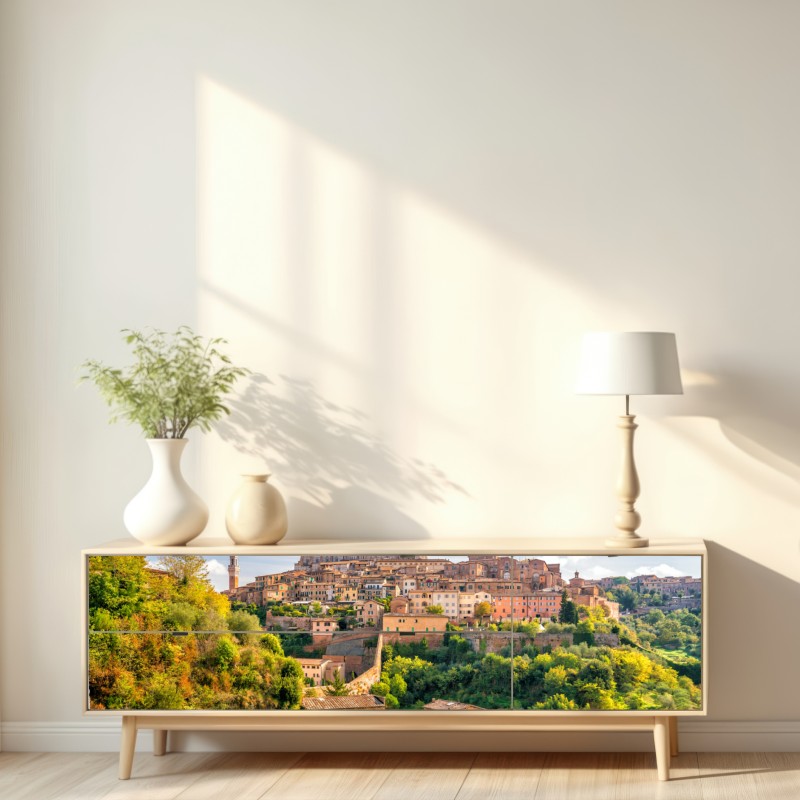 Repositionierbarer Aufkleber Siena stadtpanorama, Italien – Wallnifity® Repositionierbarer Aufkleber Siena stadtpanorama, Italien – Wallnifity®
