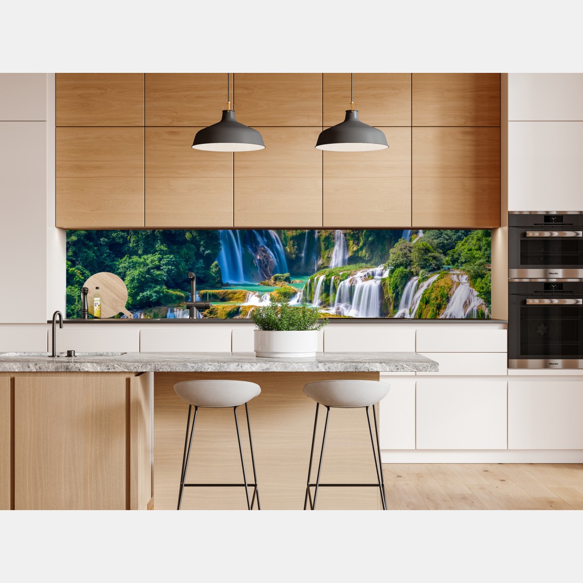 Repositionierbarer Aufkleber smaragdgrüne kaskaden – Wallnifity® Repositionierbarer Aufkleber smaragdgrüne kaskaden – Wallnifity®