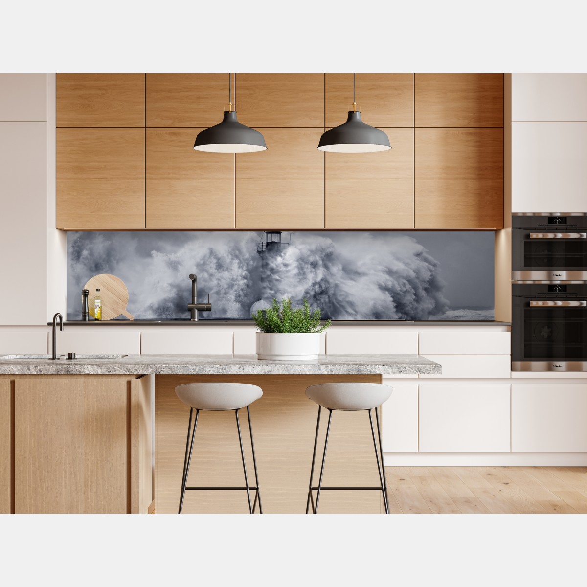 Repositionierbarer Aufkleber leuchtturm von mächtigen wellen umgeben – Wallnifity® Repositionierbarer Aufkleber leuchtturm von mächtigen wellen umgeben – Wallnifity®