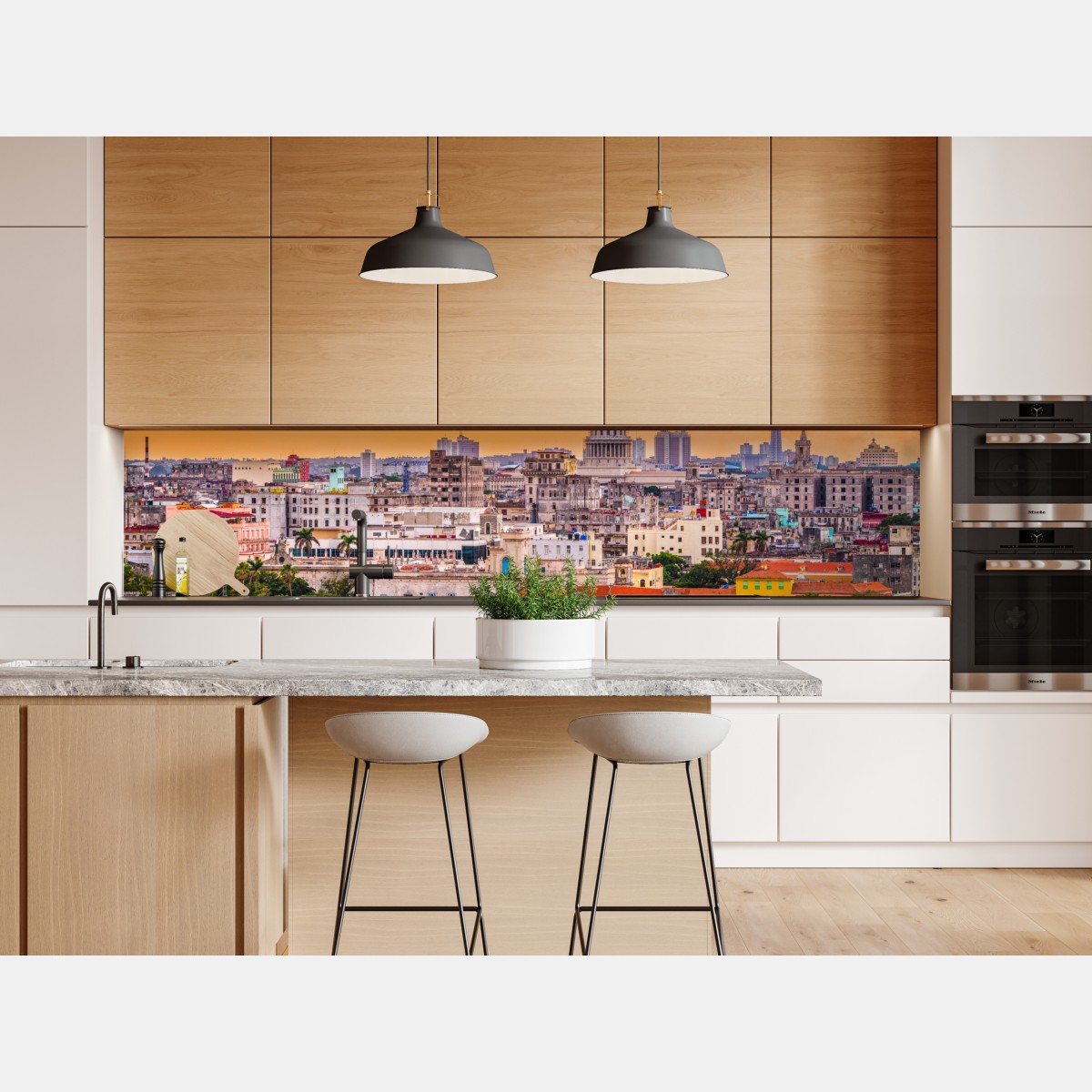 Repositionierbarer Aufkleber Havanna skyline bei sonnenuntergang – Wallnifity® Repositionierbarer Aufkleber Havanna skyline bei sonnenuntergang – Wallnifity®